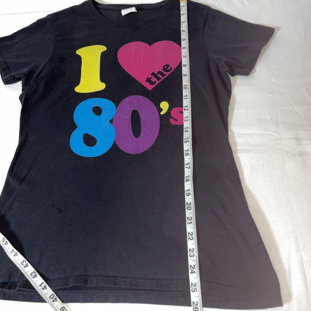 Vintage Style Tee Women’s Size Small Black Graphic I Love the 80's 100% Cotton - Picture 6 of 6